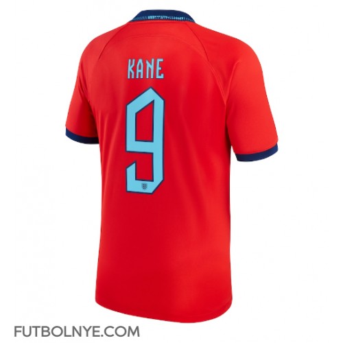 Camiseta Inglaterra Harry Kane #9 Visitante Equipación Mundial 2022 manga corta